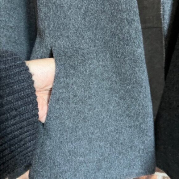 Talbots * Boiled Wool Blazer Jacket Open Front Light / Dark Gray EUC - Picture 9 of 15